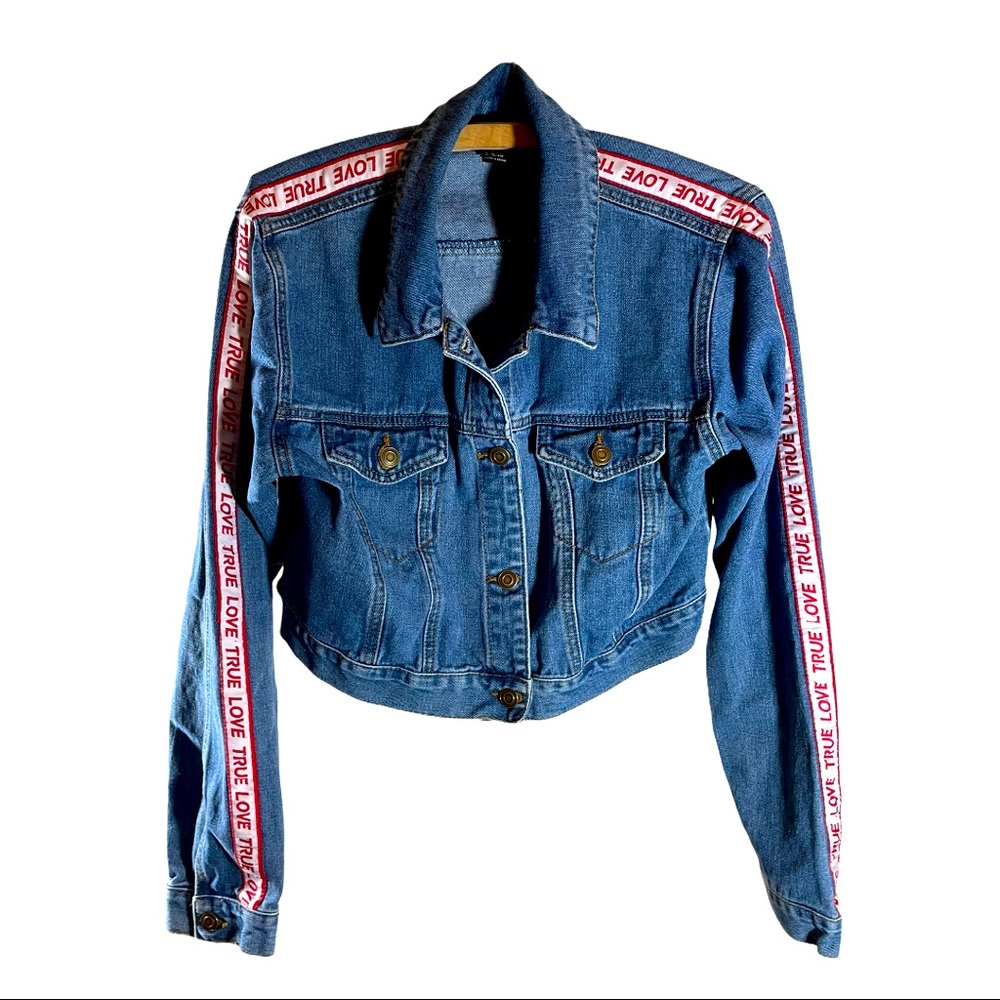True Love Cropped Jean Jacket medium forever21